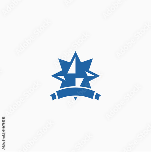 Maritime Industry Logo with Anchor and Waves