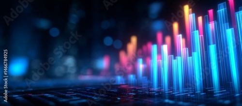 Digital charts representing innovative strategies for employee upskilling and growth