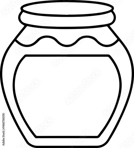 Honey jar outline vector illustration line art coloring book page