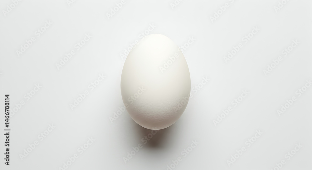 Single White Egg Centered On White Background Minimalism And Simple Composition Single White Egg Centered On White Background Minimalism And Simple Composition