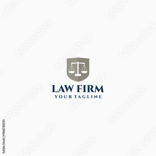 Elegant Law Firm Logo with Scales of Justice Icon