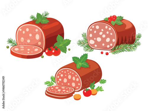 food vector illustration a Meatloaf