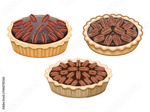 food vector illustration a Pecan Pie