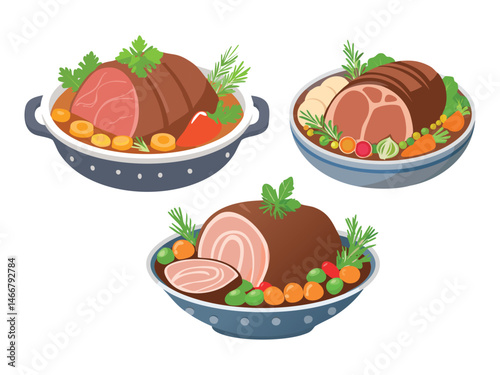 food vector illustration a Pot Roast