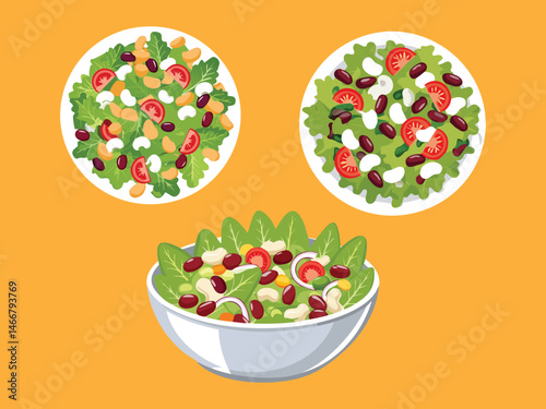 food vector illustration a Three Bean Salad