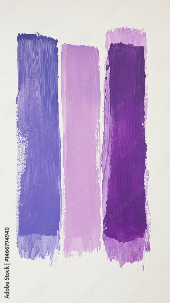 Naklejka premium Impasto strokes of Lavender and Lilac colors overlap on white