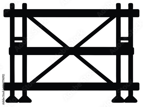 Scaffolding silhouette, silhouette of scaffolding at the building vector illustration