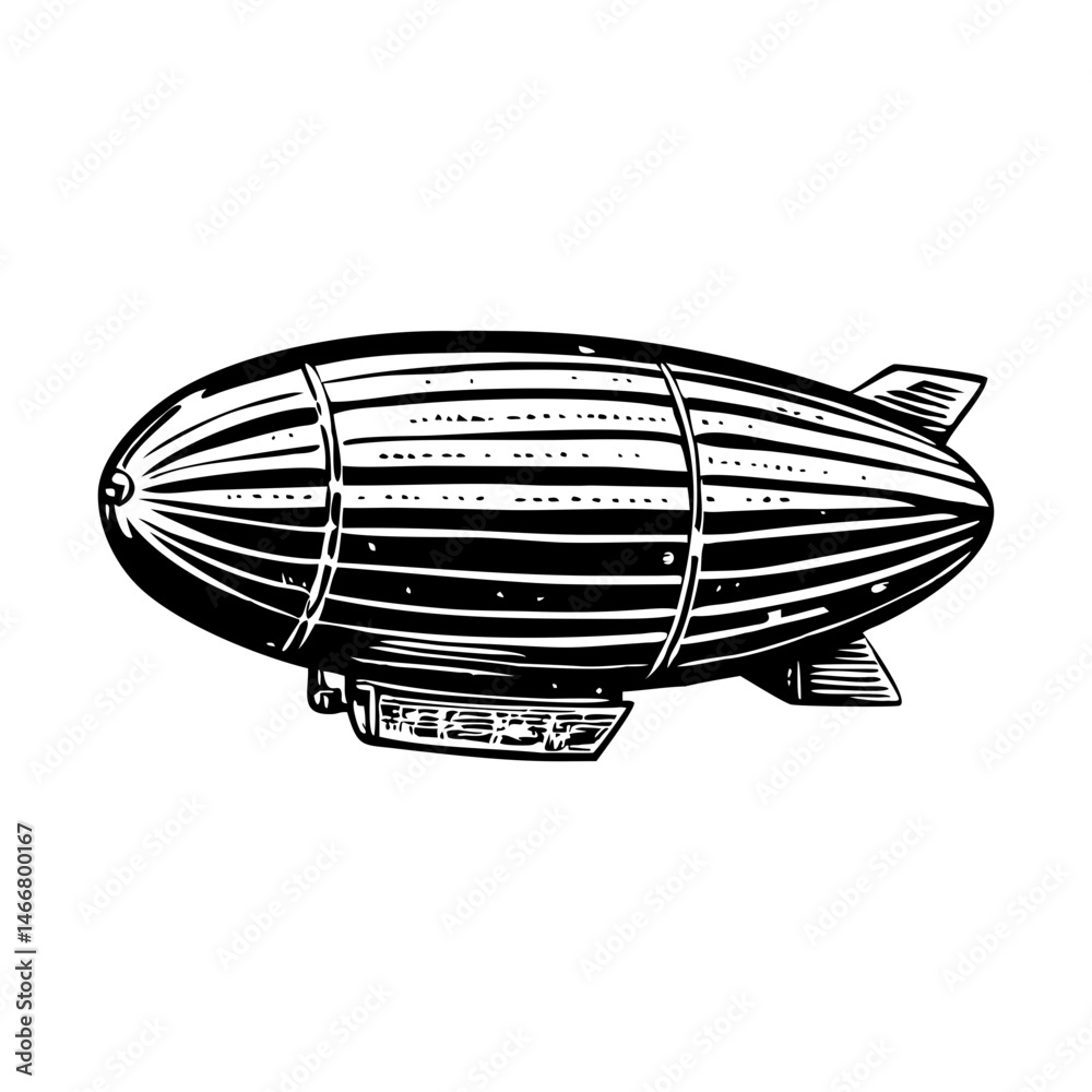 Obraz premium An illustration of zeppelin airship designed in vintage style