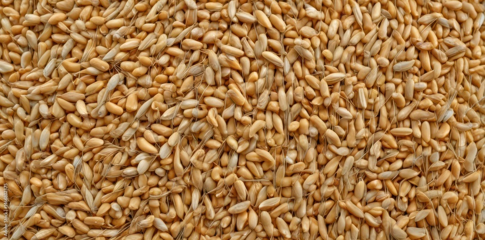 Close-up of barley grains and ears of barley, showing texture and detail , summer, spike, farming Close-up of barley grains and ears of barley, showing texture and detail , summer, spike, farming