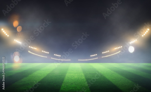 lights at night and stadium 3d render	