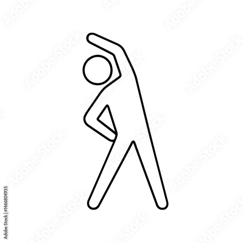 Stretching person icon in line style
