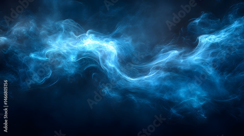 Wallpaper Mural Abstract blue energy wave with dynamic swirls, vibrant glow, and smoke effects Torontodigital.ca