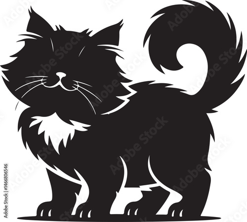 Curious Cat on the Windowsill Silhouette

Sleek Cat with Raised Tail Vector Design

Playful Kitten Pouncing Silhouette

Black Cat in the Moonlight Vector Art

Sleeping Cat with Curled Tail Silhouette