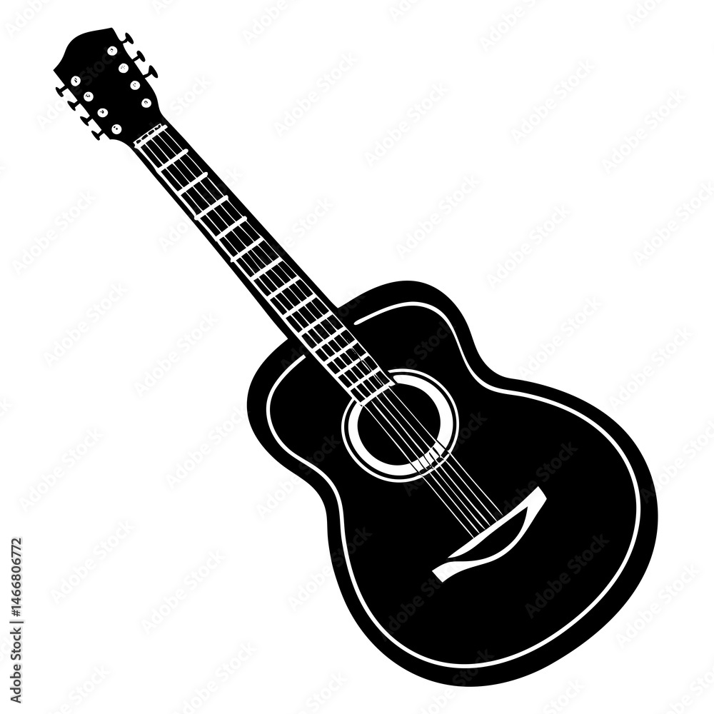 Obraz premium acoustic guitar vector illustration on white background