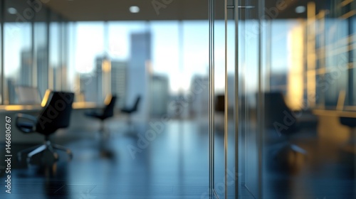 Wallpaper Mural Modern office interior with city view Torontodigital.ca