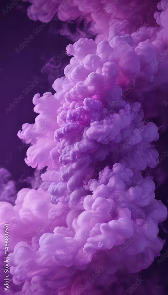 Obraz premium Abstract swirling purple smoke clouds, ethereal and dreamy , psychedelic, dreamy
