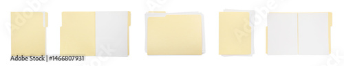 Photography File folder with sheets of paper isolated on white, collage