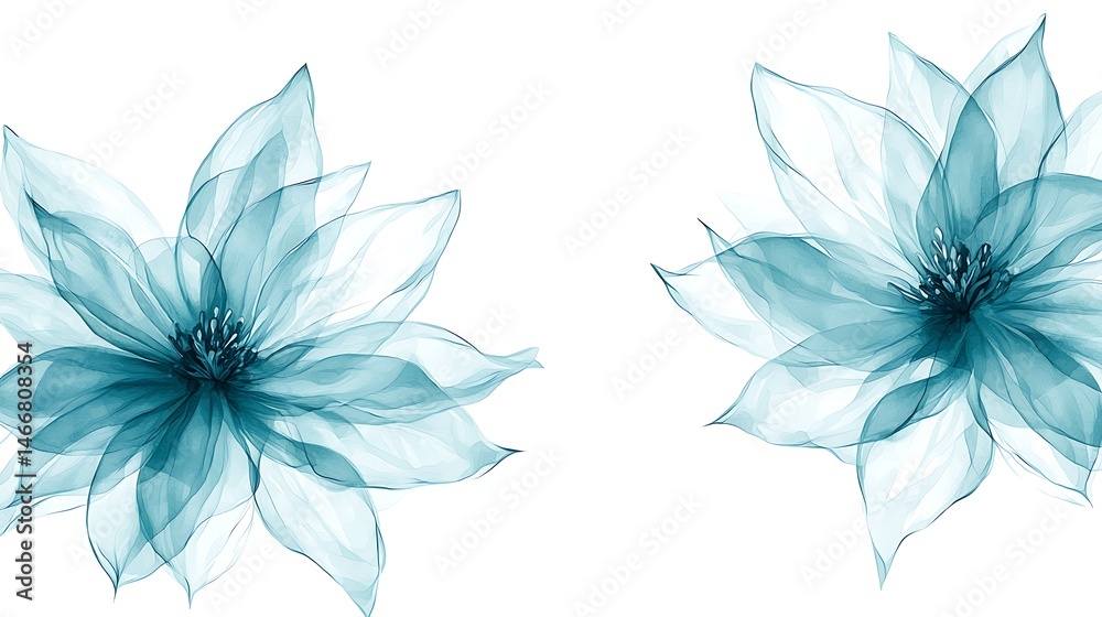 Obraz premium Peaceful nature captured watercolor floral artwork with an artistic perspective