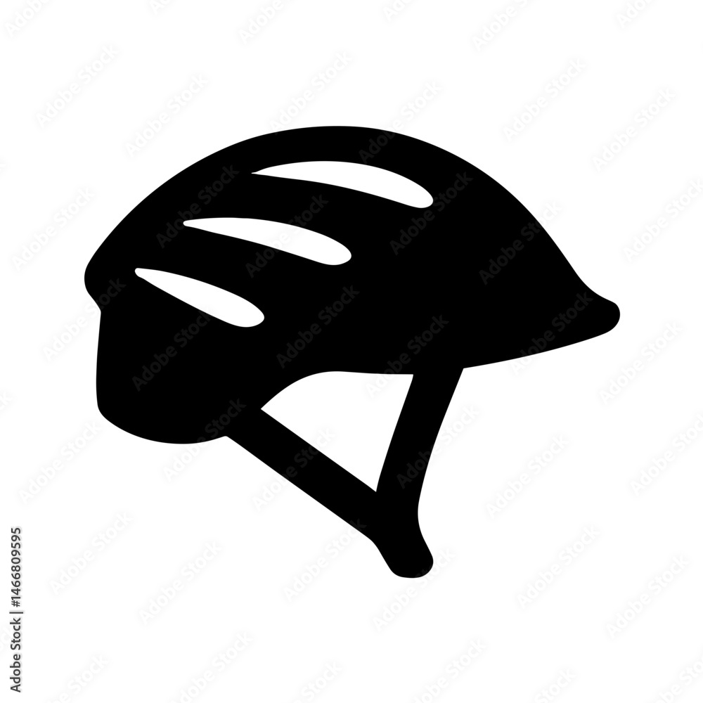 Bicycle helmet icon in solid style
