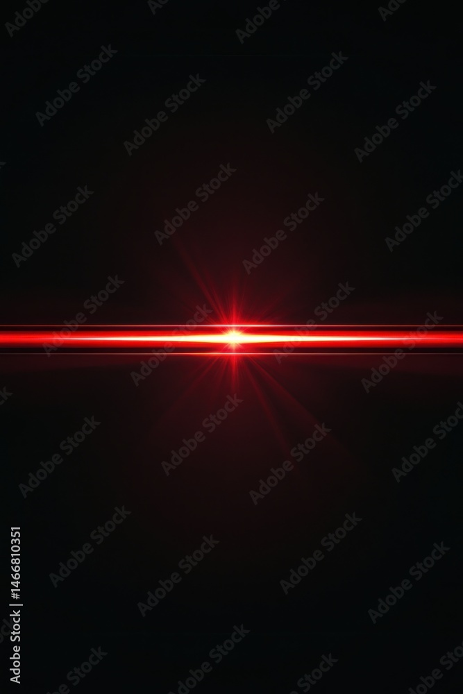 Fototapeta premium Abstract red light beam on black background
