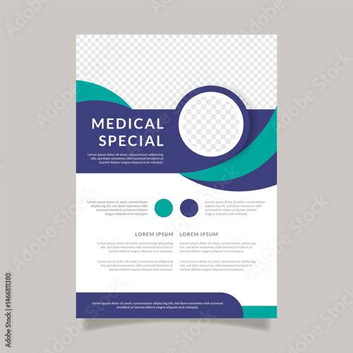 Corporate simple healthcare and medical flyer design layout.
