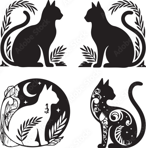 "Purrfect Vibes – Cute Cat Silhouette Design"

"Whiskers & Sass – Funny Cat Illustration"

"Nap King – Lazy Cat Artwork for Cat Lovers"

"Feline Fine – Minimalist Cat Drawing"

"Meow Magic – Adorable 
