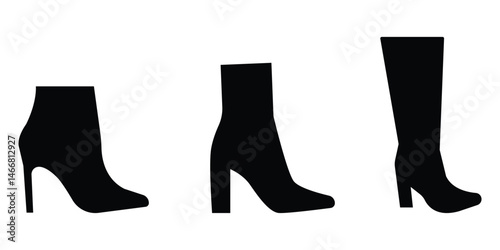 female high heels shoes vector icon. high heel shoe silhouette. woman high heel icon.