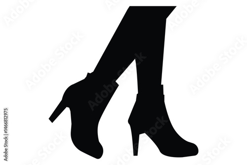 female high heels shoes vector icon. high heel shoe silhouette. woman high heel icon.