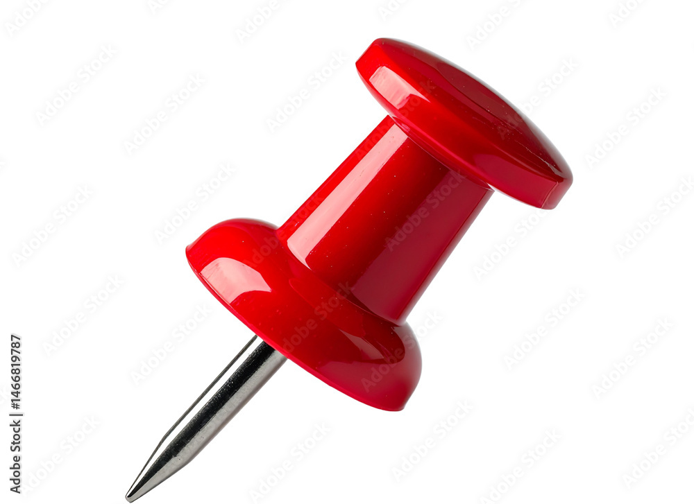 Classic Red Push Pin in Upright Position, PNG Isolated Classic Red Push Pin in Upright Position, PNG Isolated