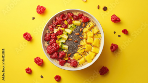 Vibrant Smoothie Bowl with Fresh Fruits and Superfood Toppings