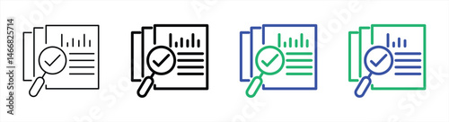 audit document icon in flat style. Result report vector illustration on white isolated background. Verification control business concept. Stock vector. eps 10.