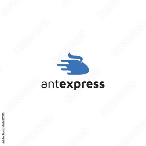 A dynamic logo design combining an ant and a train, symbolizing speed, efficiency, and teamwork. Named Ant Express, this logo is perfect for transportation, delivery services, or logistics companies. 