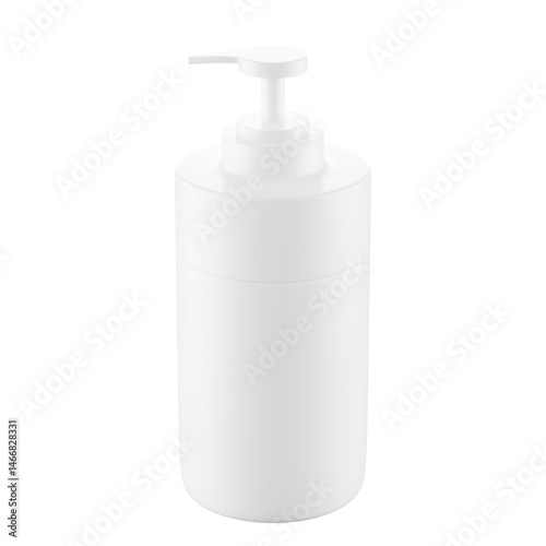 4K 3D render mock up of Shampoo bottle. Transparent background. Separate object (cap, upper, lower body)