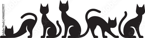Curious Cat on the Windowsill Silhouette

Sleek Cat with Raised Tail Vector Design

Playful Kitten Pouncing Silhouette

Black Cat in the Moonlight Vector Art

Sleeping Cat with Curled Tail Silhouette