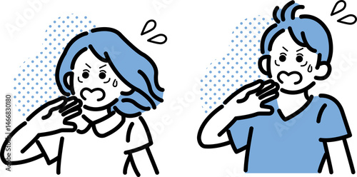 びっくりする、焦る医師と看護師のイラスト素材セット