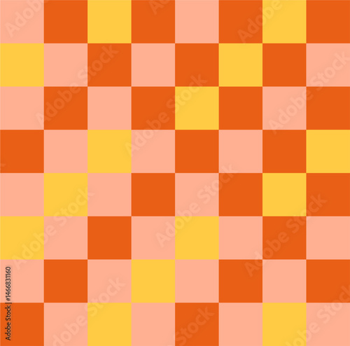 Vibrant Checkerboard Pattern with Warm Tones Creates a Cozy, Geometric Visual