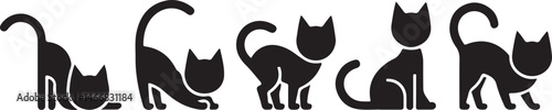 Curious Cat on the Windowsill Silhouette

Sleek Cat with Raised Tail Vector Design

Playful Kitten Pouncing Silhouette

Black Cat in the Moonlight Vector Art

Sleeping Cat with Curled Tail Silhouette