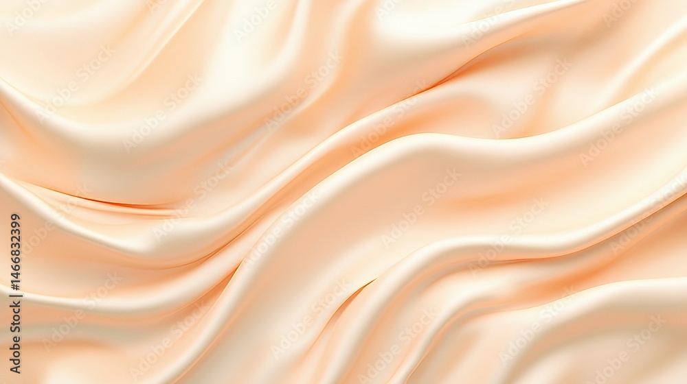 Obraz premium Smooth Peach Colored Silk Fabric Drapes Softly