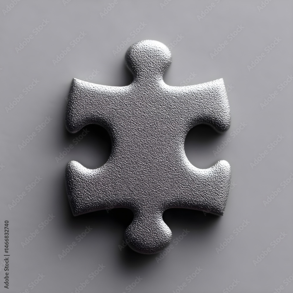 Obraz premium Metallic puzzle piece on a smooth surface