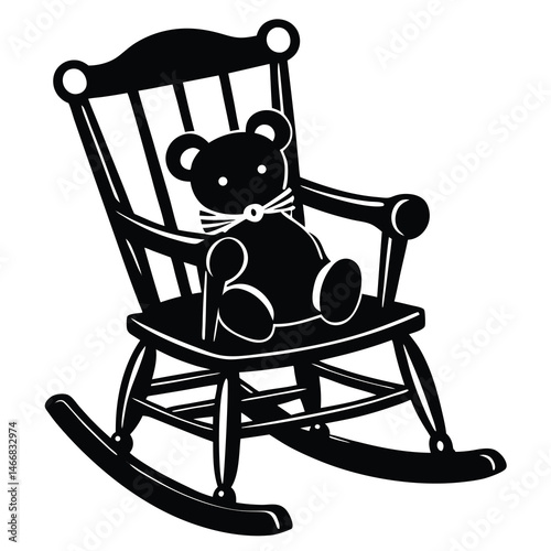 wooden rocking chair isolated