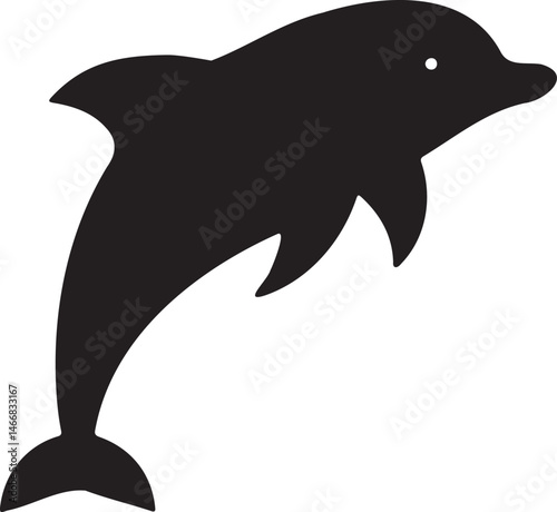 Wallpaper Mural Dolphin silhouette vector artwork, cute dolphin Torontodigital.ca