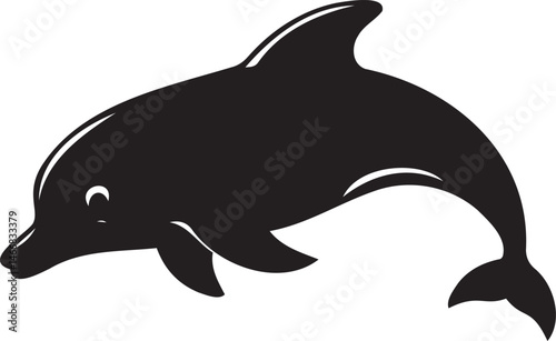Wallpaper Mural Dolphin silhouette vector artwork, cute dolphin Torontodigital.ca