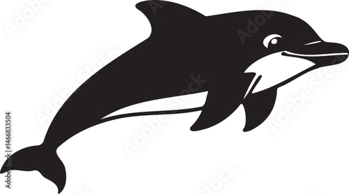 Wallpaper Mural Dolphin silhouette vector artwork, cute dolphin Torontodigital.ca