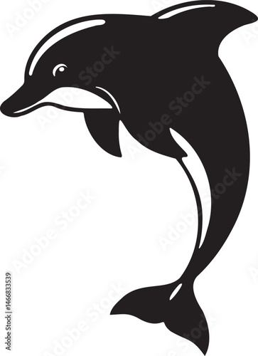 Wallpaper Mural Dolphin silhouette vector artwork, cute dolphin Torontodigital.ca