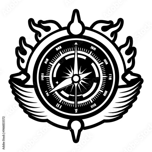 A solid style icon of barometer tattoo