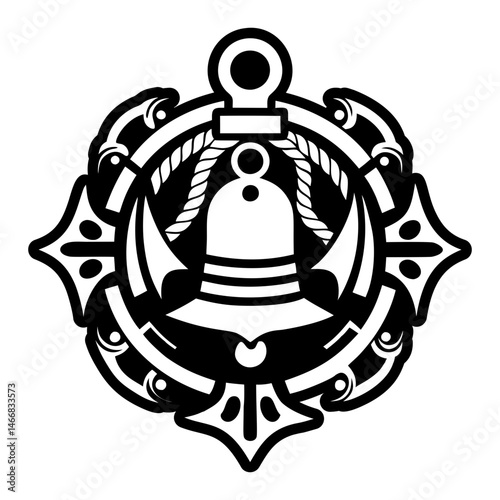 A glyph style icon of bell symbol