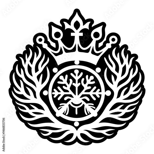 A filled style icon of coral reef tattoo