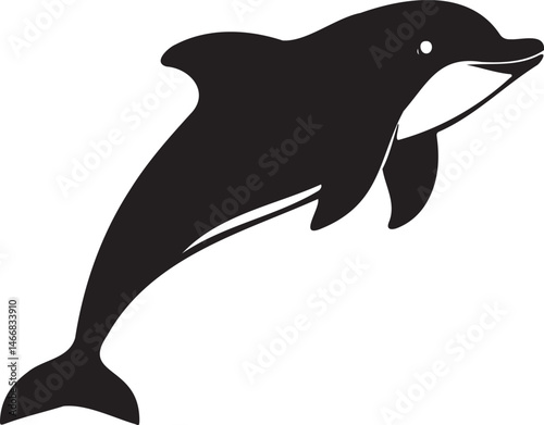 Wallpaper Mural Dolphin silhouette vector artwork, cute dolphin Torontodigital.ca