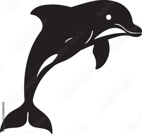 Wallpaper Mural Dolphin silhouette vector artwork, cute dolphin Torontodigital.ca