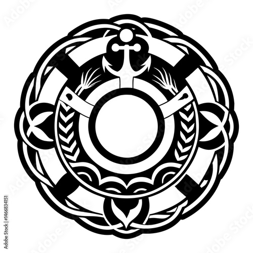 A solid style icon of preserver tattoo